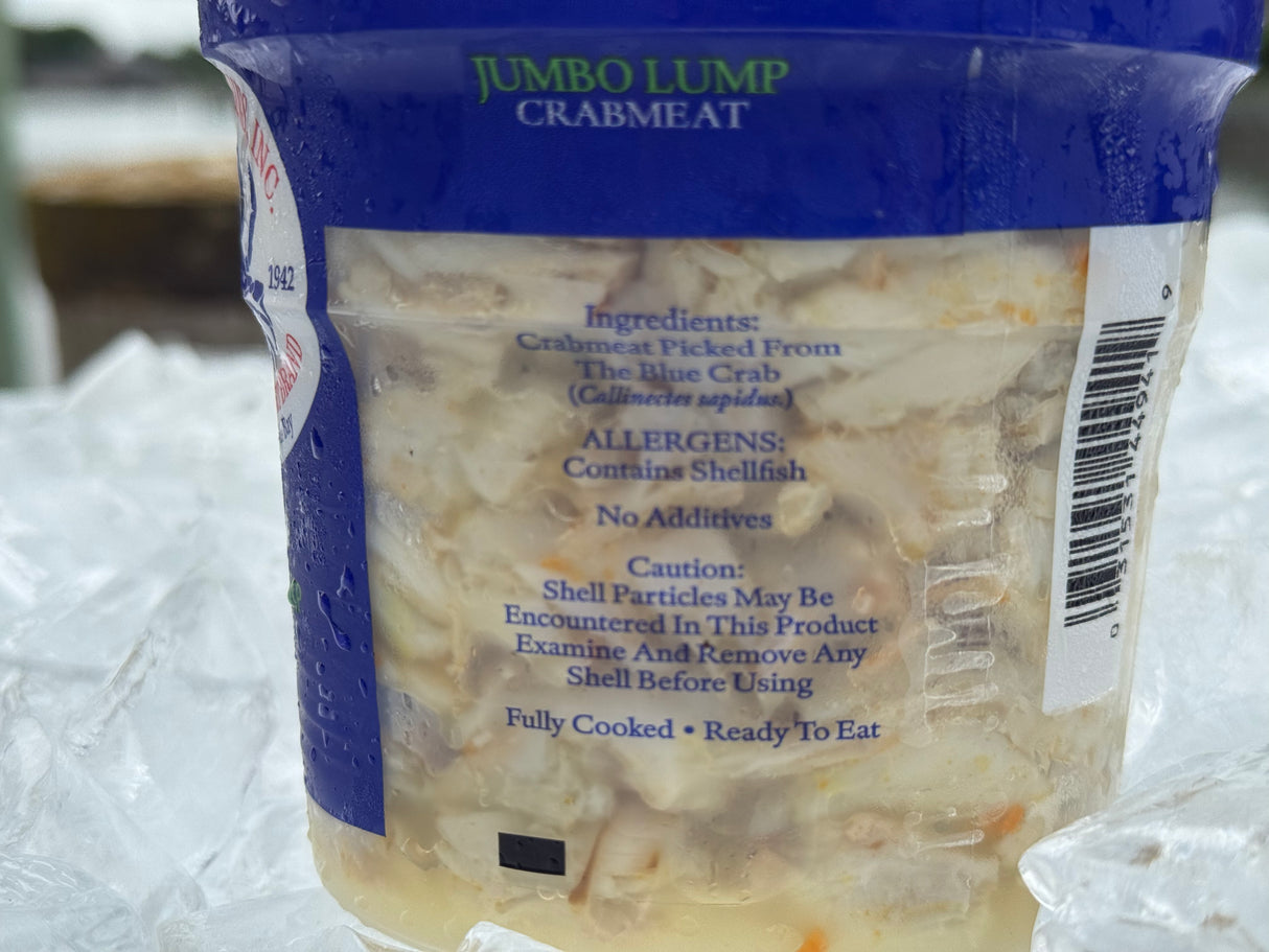 Pasteurized Chesapeake Bay Jumbo Lump Crab Meat