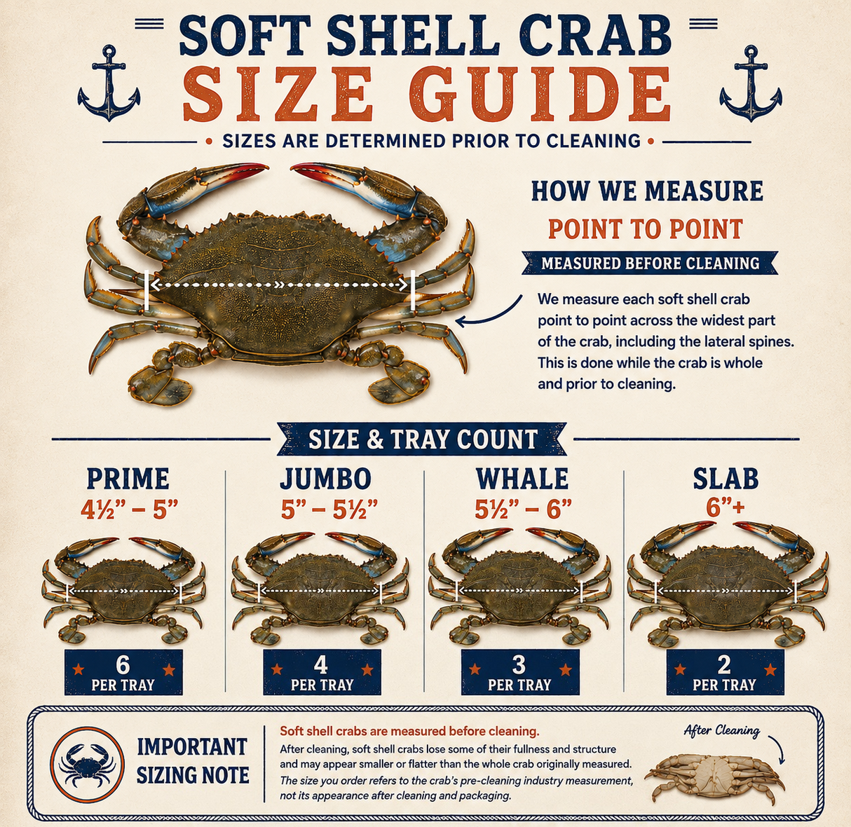 Chesapeake Bay Soft Shell Crabs – Primes, Jumbos & Whales